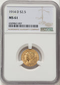 1914-D $2.50 Indian Quarter Eagle NGC MS61
