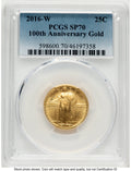 2016-W 25C Standing Liberty 100th Anniversary Gold Centennial Blue Gradient PCGS MS70