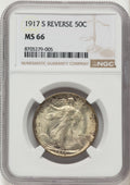 1917-S 50C REVERSE Walking Liberty Half Dollar NGC MS66