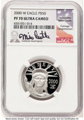2000-W Proof Platinum Eagle 1/2 oz Brown Label NGC PF70