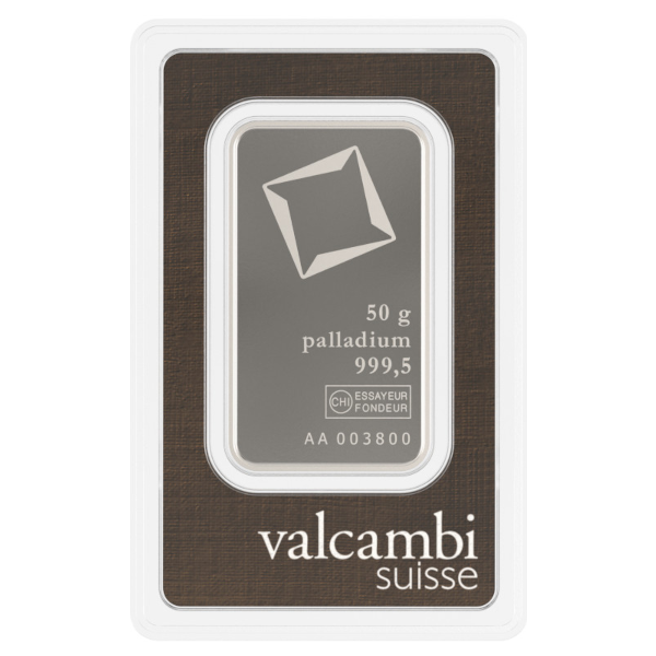 50 GRAM PALLADIUM BAR VALCAMBI