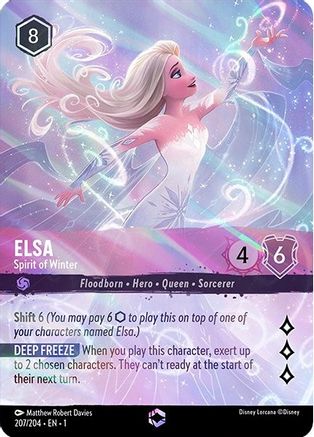 Elsa - Spirit of Winter (Enchanted) (207/204) - The First Chapter Holofoil (Moderately Played)