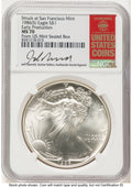 1986-(S) Silver Eagle Early Production Jeff Garrett Red Book From US Mint Sealed Box NGC MS70
