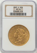 1863-S $20 Liberty Double Eagle NGC XF45