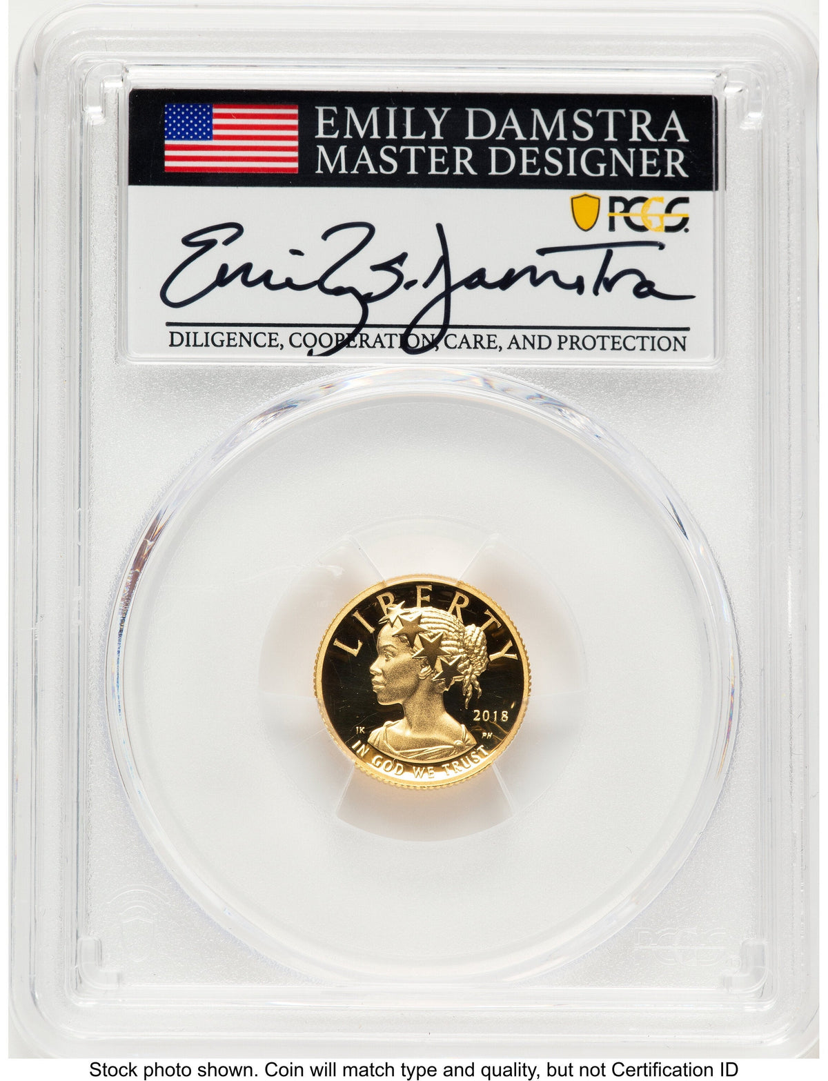 2018-W G$10 American Liberty High Relief WP Mint Hoard Emily Damstra PCGS PR70