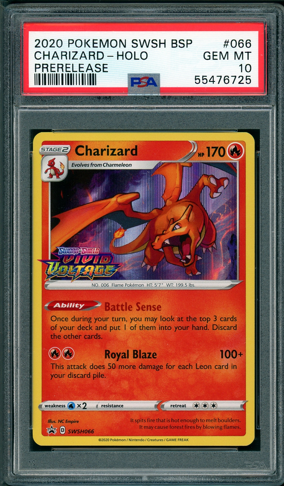 [PSA 10 - GEM MT] CHARIZARD #066 [PRERELEASE] - SWSH Promo (2020)