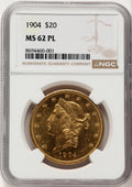 1904 $20 PL Liberty Double Eagle NGC MS62