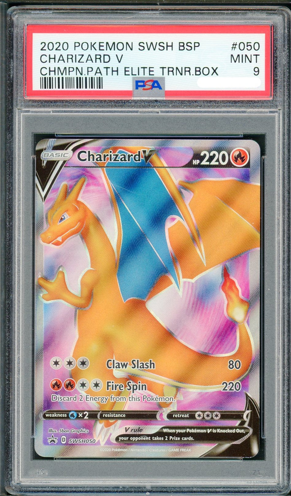 PSA (MINT 9) Charizard V #050 - Pokemon Swsh Black Star Promo
