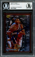 Allen Iverson Autographed 1996-97 Topps Finest Rookie Card #69 Philadelphia 76ers Beckett BAS #14133952