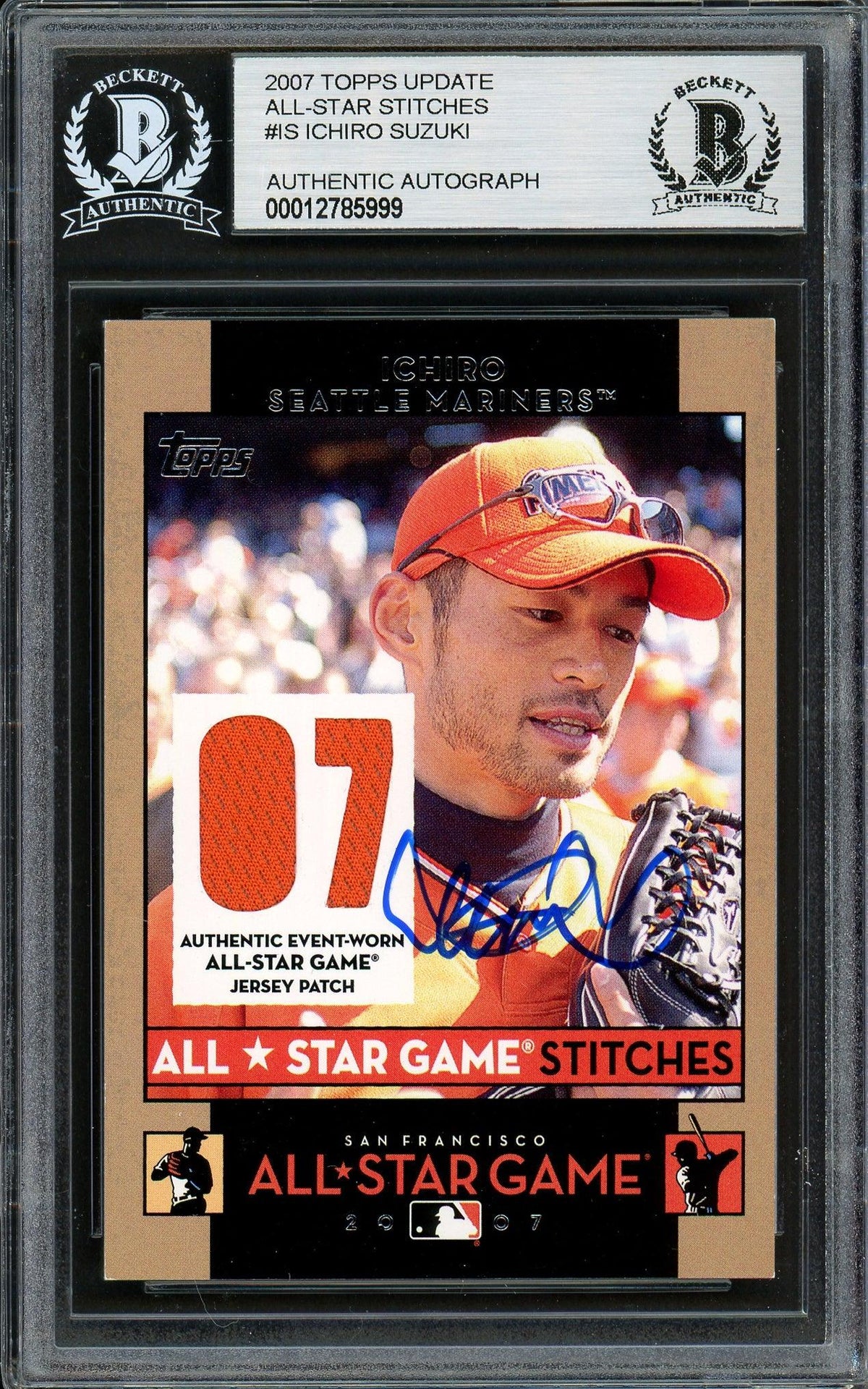 Ichiro Suzuki Autographed 2007 Topps All Star Stitches Game Worn Jersey Card #AS IS Seattle Mariners Beckett BAS #12785999