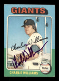Charlie Williams Autographed 1975 Topps Card #449 San Francisco Giants SKU #203941