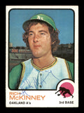 Rich McKinney Autographed 1973 Topps Card #587 Oakland A's SKU #204319