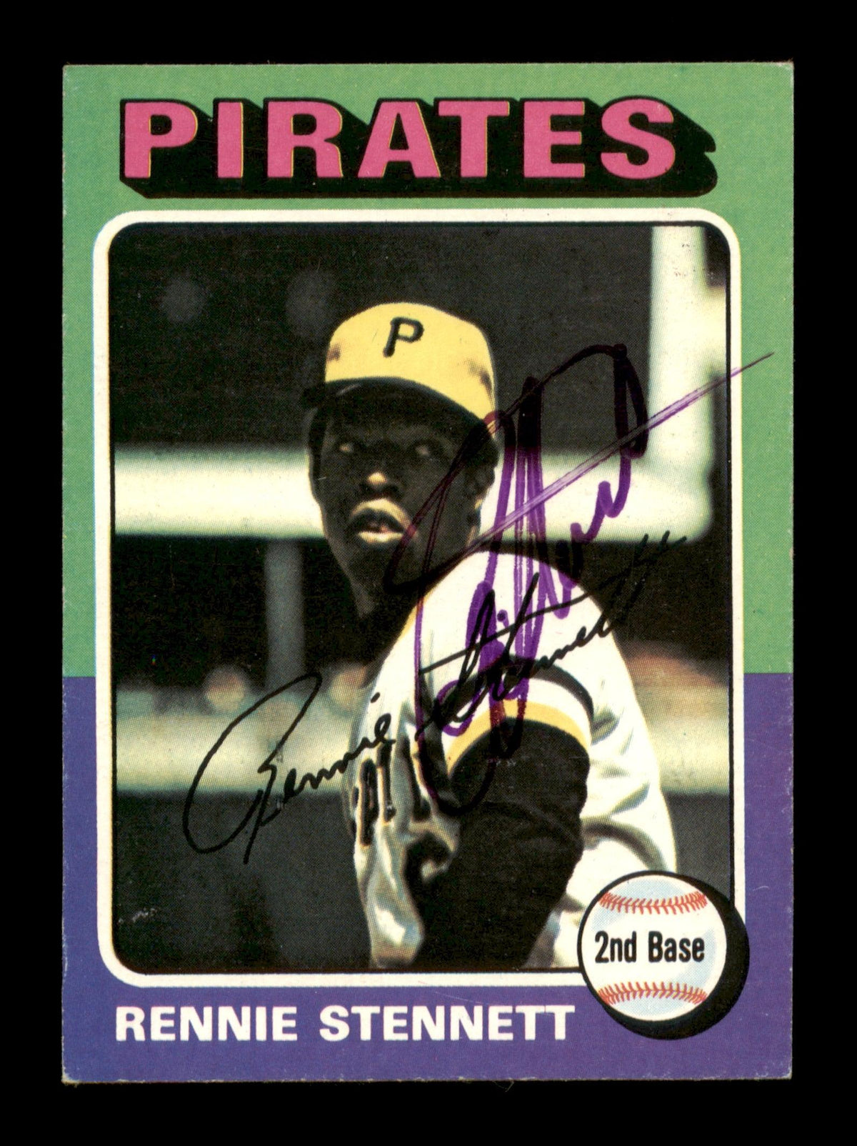 Rennie Stennett Autographed 1975 Topps Mini Card #336 Pittsburgh Pirates SKU #204456
