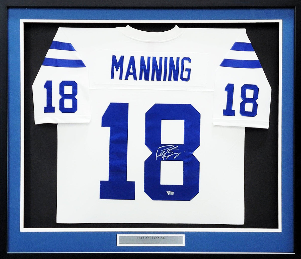 Indianapolis Colts Peyton Manning Autographed Framed White Authentic Mitchell & Ness Replica 2006 Throwback Jersey Fanatics Holo Stock #203488