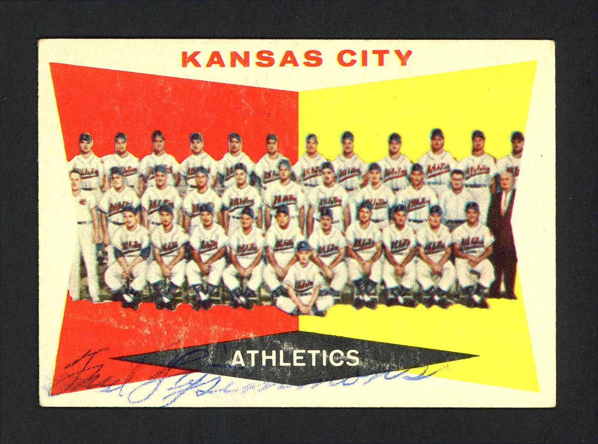 Fred Fitzsimmons Autographed 1960 Topps Card #413 Kansas City A's SKU #164413