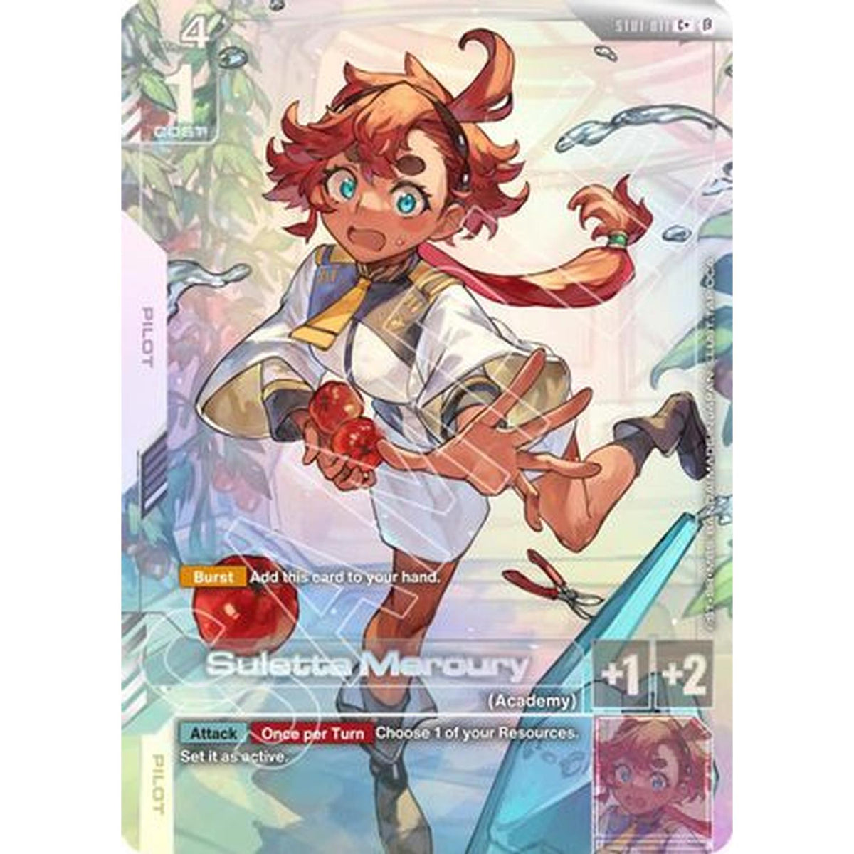 Suletta Mercury (C+) (ST01-011) [Edition Beta] Holofoil (Damaged)