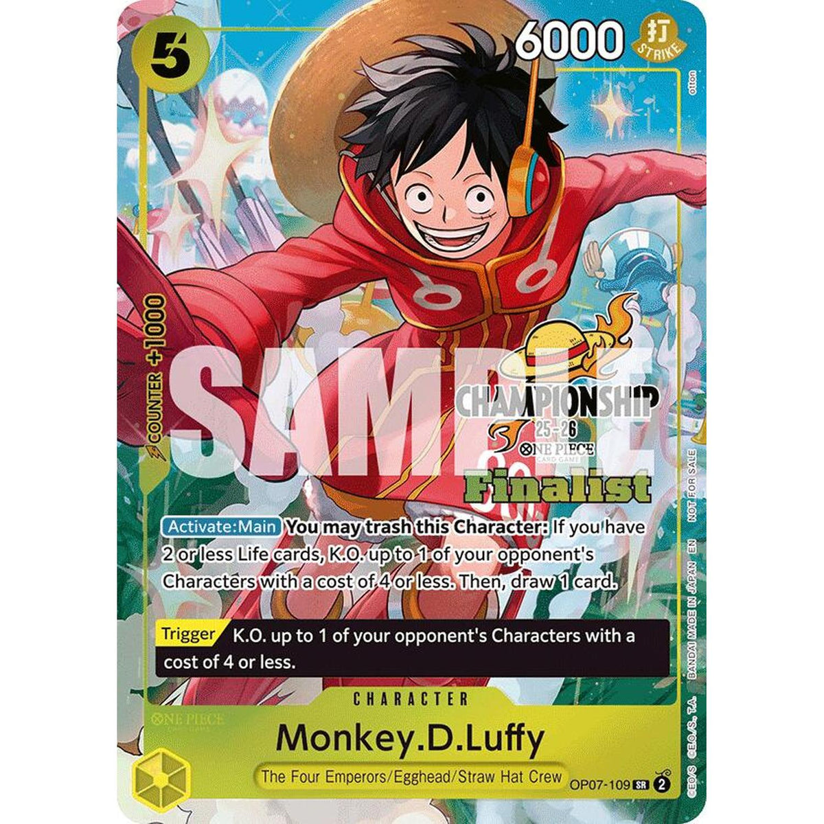 Monkey.D.Luffy (CS 25-26 Finalist Card Set 1) (OP07-109) [One Piece Promotion Cards]  Foil (NM/LP Foil)