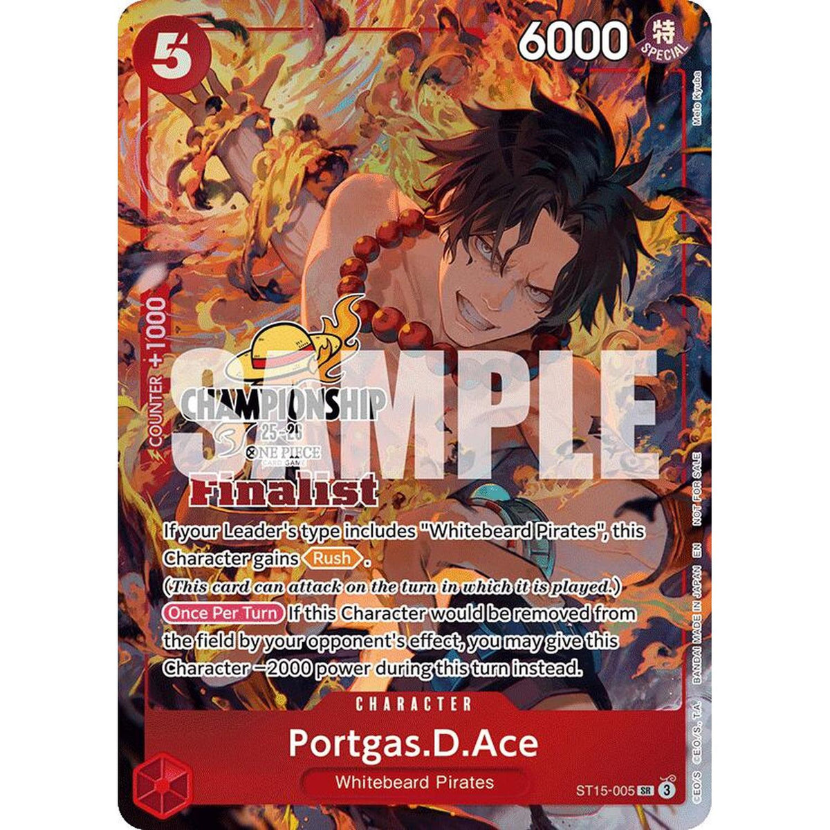 Portgas.D.Ace (CS 25-26 Finalist Card Set 1) (ST15-005) [One Piece Promotion Cards]  Foil (NM/LP Foil)