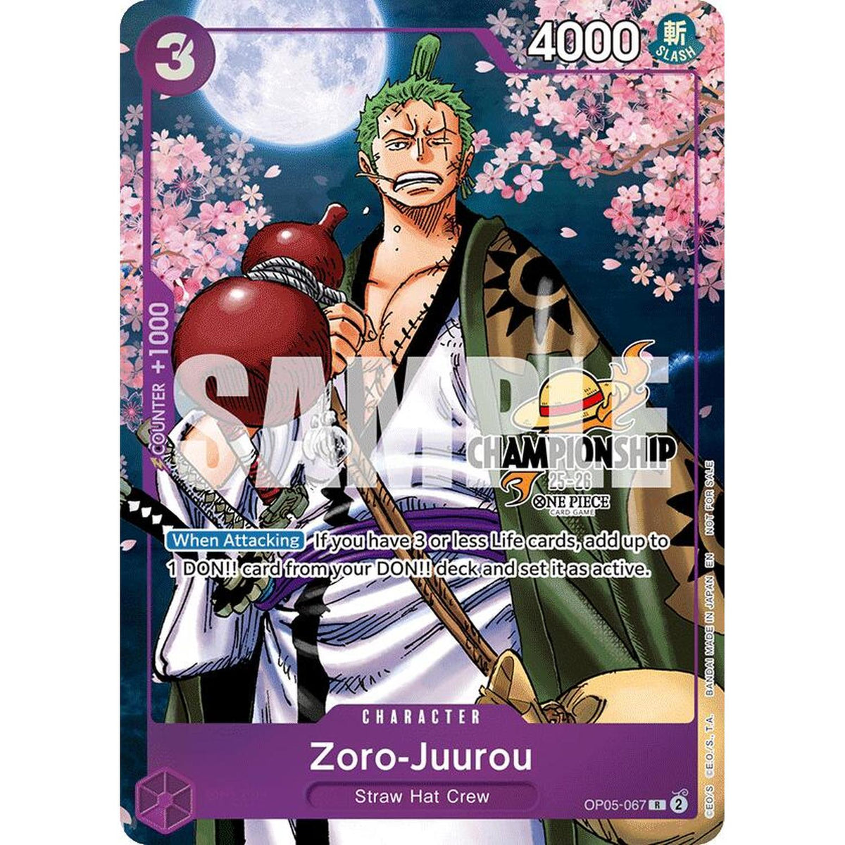 Zoro-Juurou (CS 25-26 Event Pack Finalist Ver.) (OP05-067) [One Piece Promotion Cards]  Foil (NM/LP Foil)