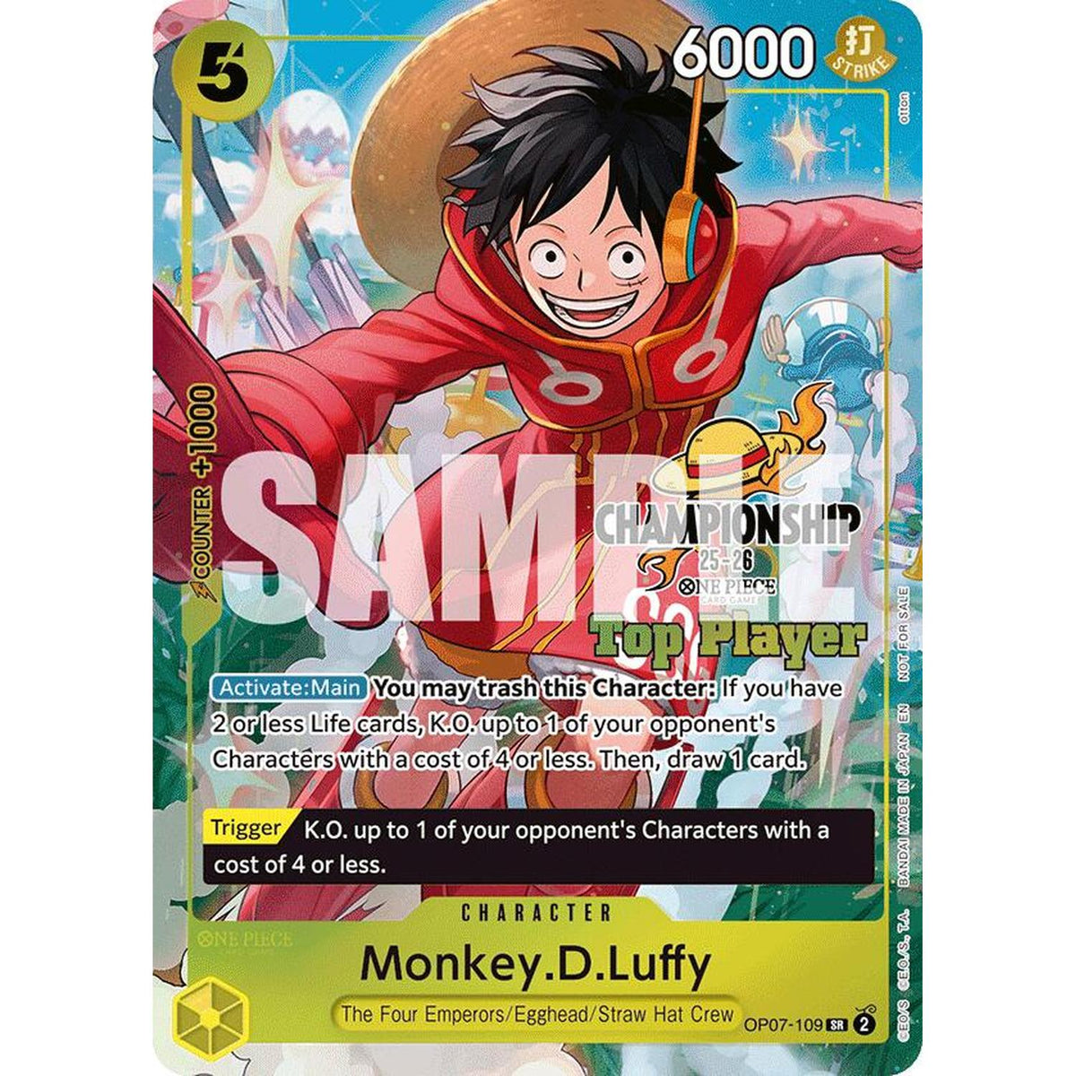 Monkey.D.Luffy (CS 25-26 Top Player Pack) (OP07-109) [One Piece Promotion Cards]  Foil (Played Foil)