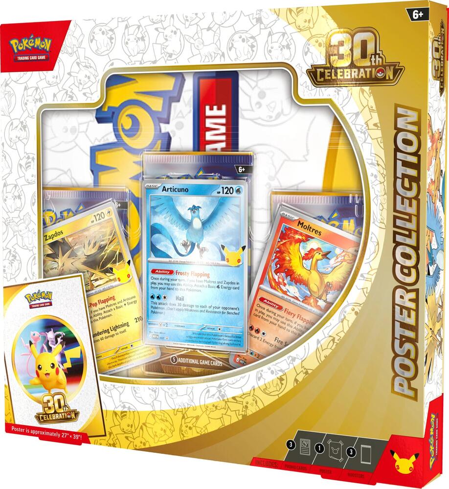 Pokémon TCG: 30th Celebration Poster Collection (Factory Sealed Case of 6 Boxes)