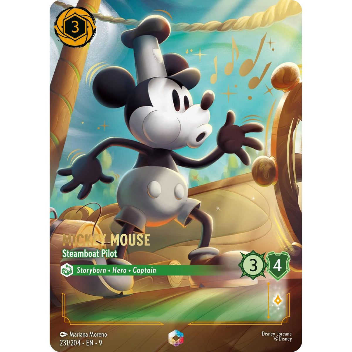 Mickey Mouse - Steamboat Pilot (Enchanted) (231/204) [Fabled] Holofoil (Near Mint Holofoil)