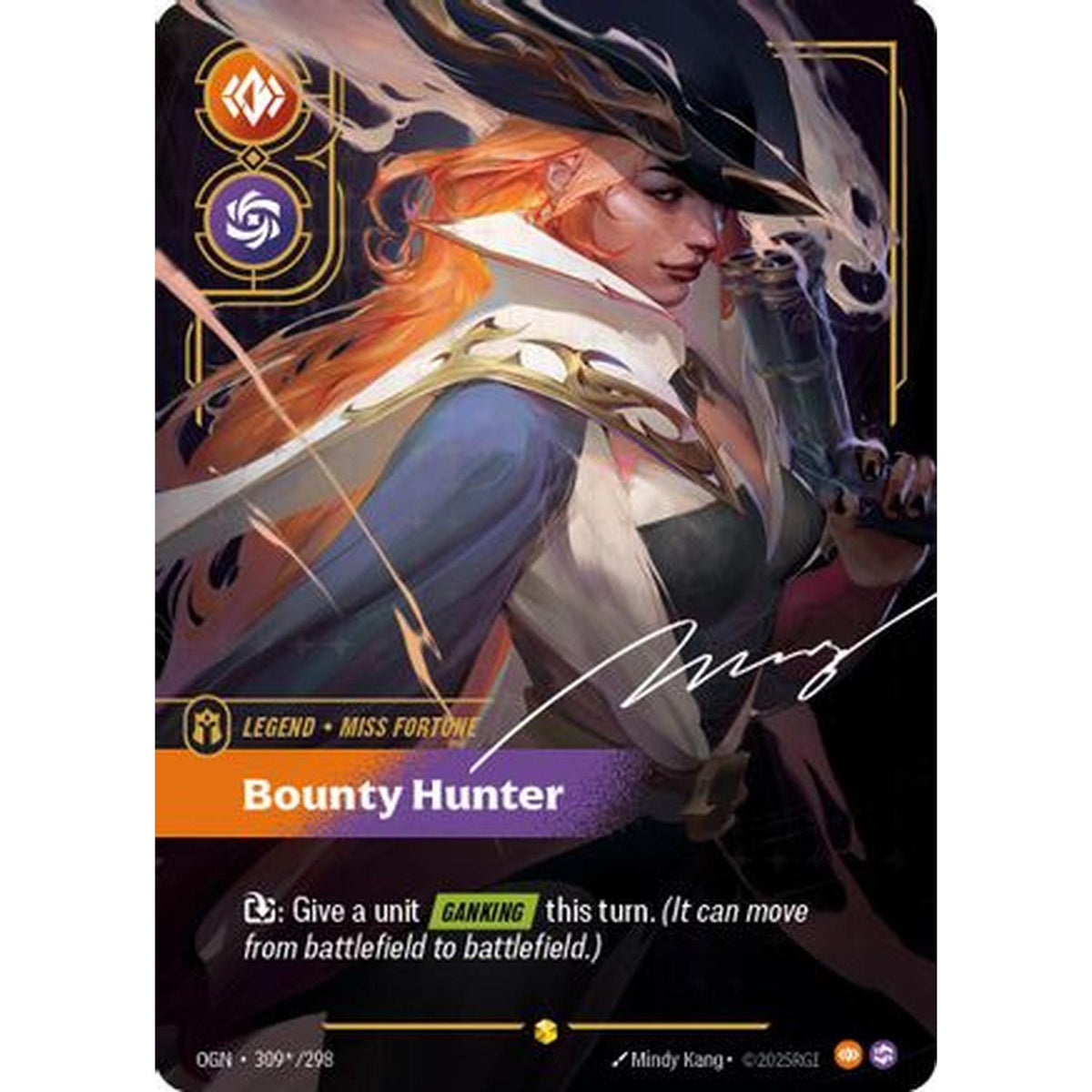 Miss Fortune - Bounty Hunter (Signature) (309*/298) [Origins] Foil (Lightly Played)
