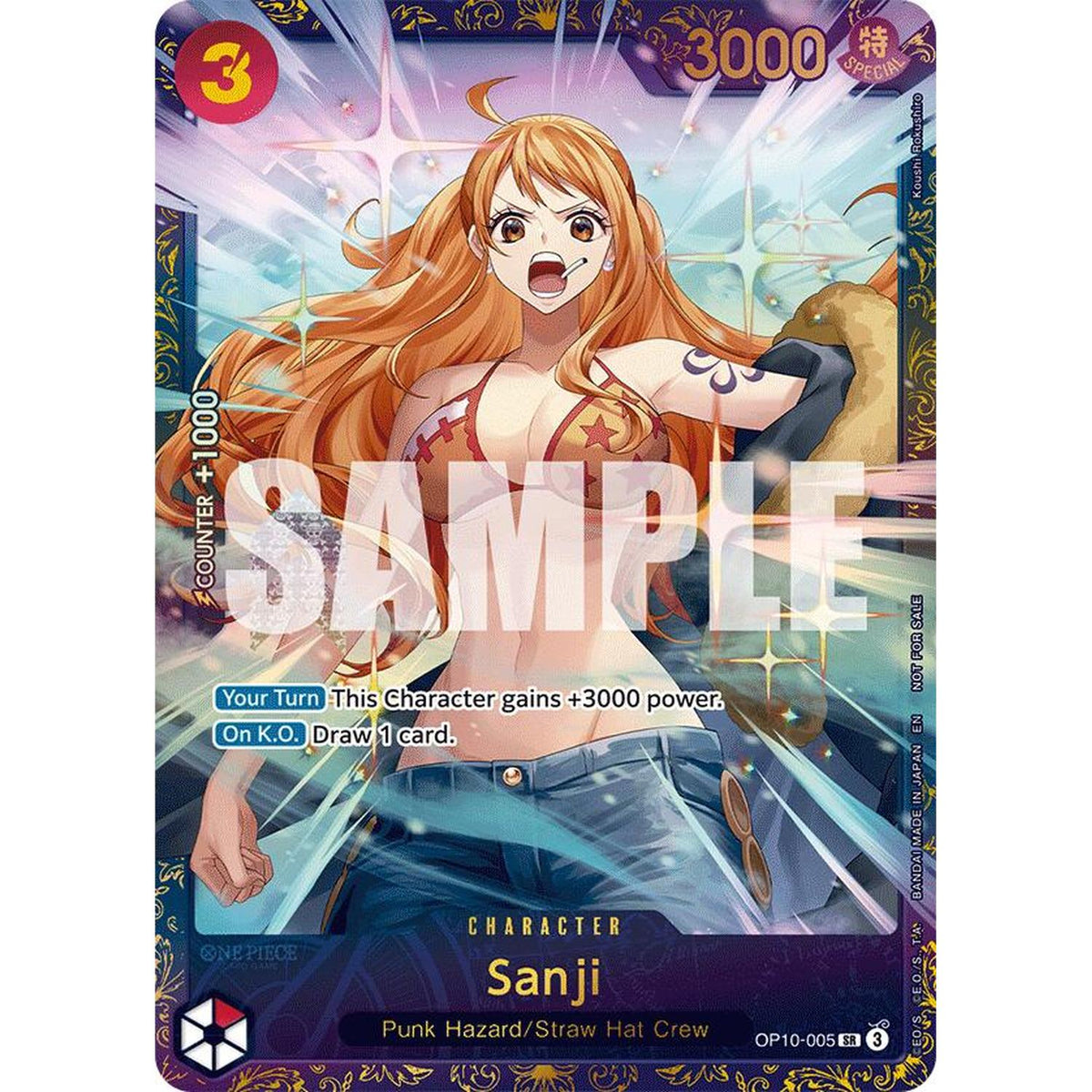 Sanji (Treasure Cup 2025) (OP10-005) [One Piece Promotion Cards]  Foil (Played Foil)