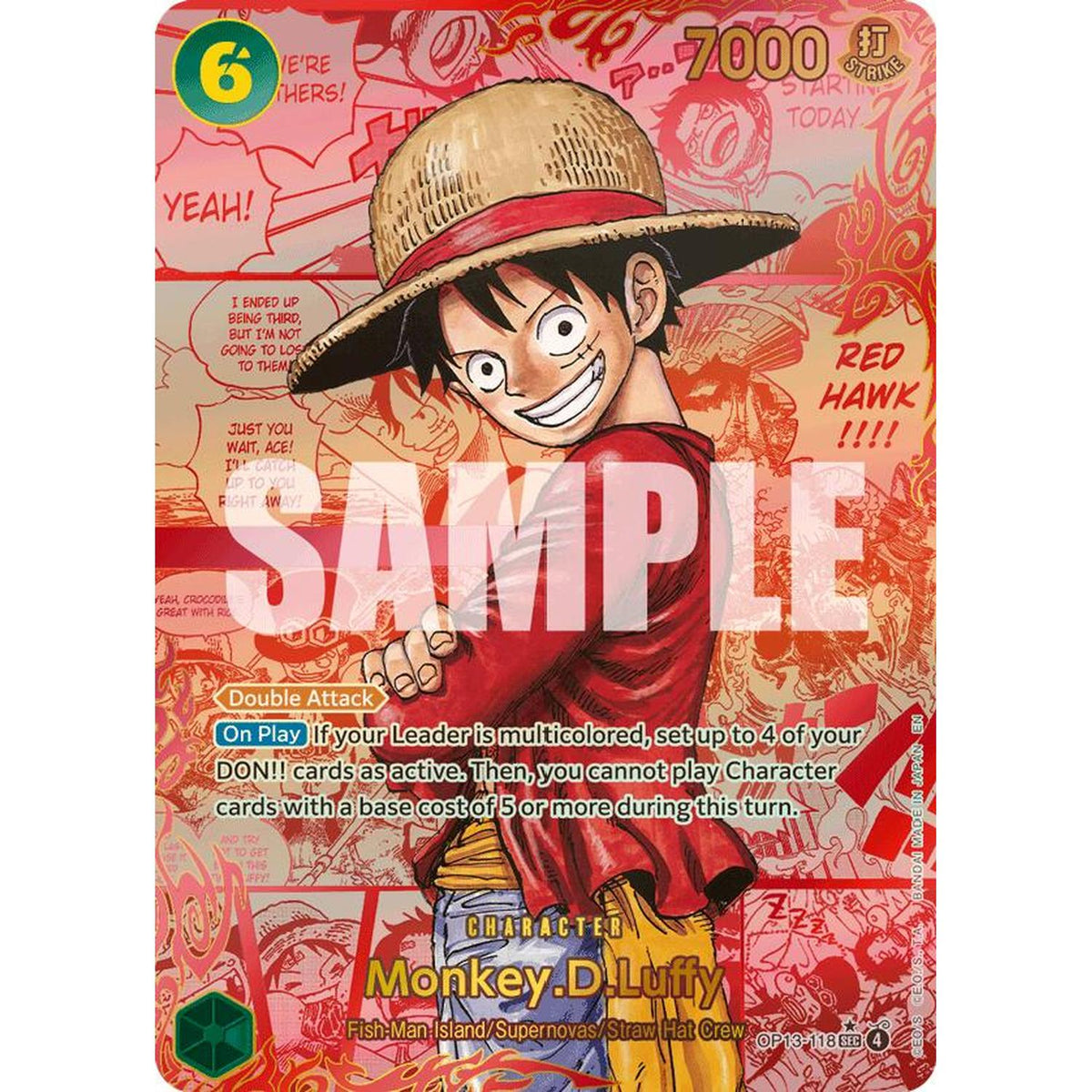 Monkey.D.Luffy (118) (3rd Anniversary) (OP13-118) [Carrying On His Will]  Foil (NM/LP Foil)