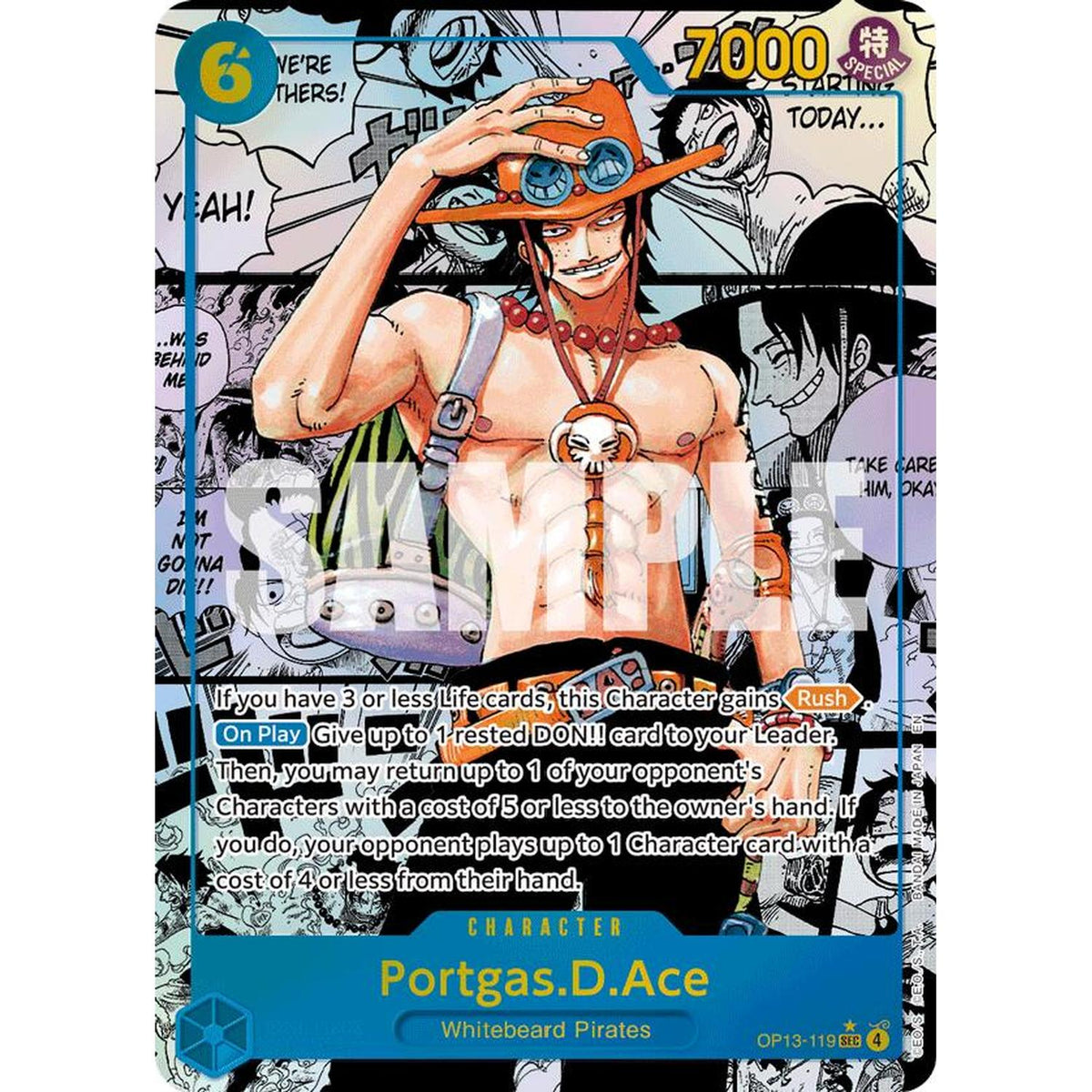 Portgas.D.Ace (119) (Manga) (OP13-119) [Carrying On His Will]  Foil (NM/LP Foil)