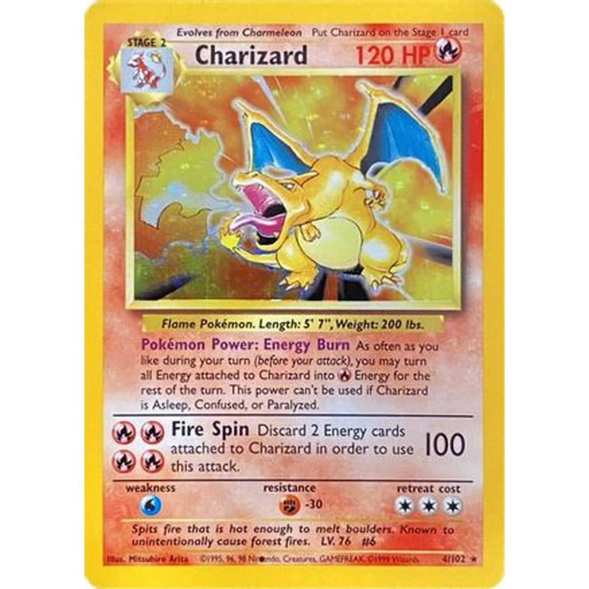 Charizard (Black Dot Error) 004 [Base Set]  - Holofoil (Near Mint Holofoil)