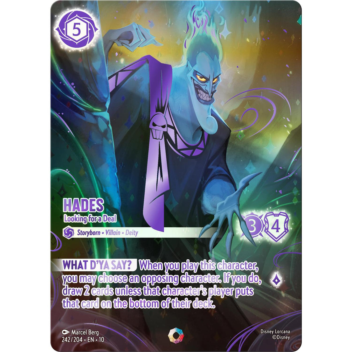Hades - Looking for a Deal (Iconic) (242/204) [Whispers in the Well] Holofoil (Lightly Played Holofoil)