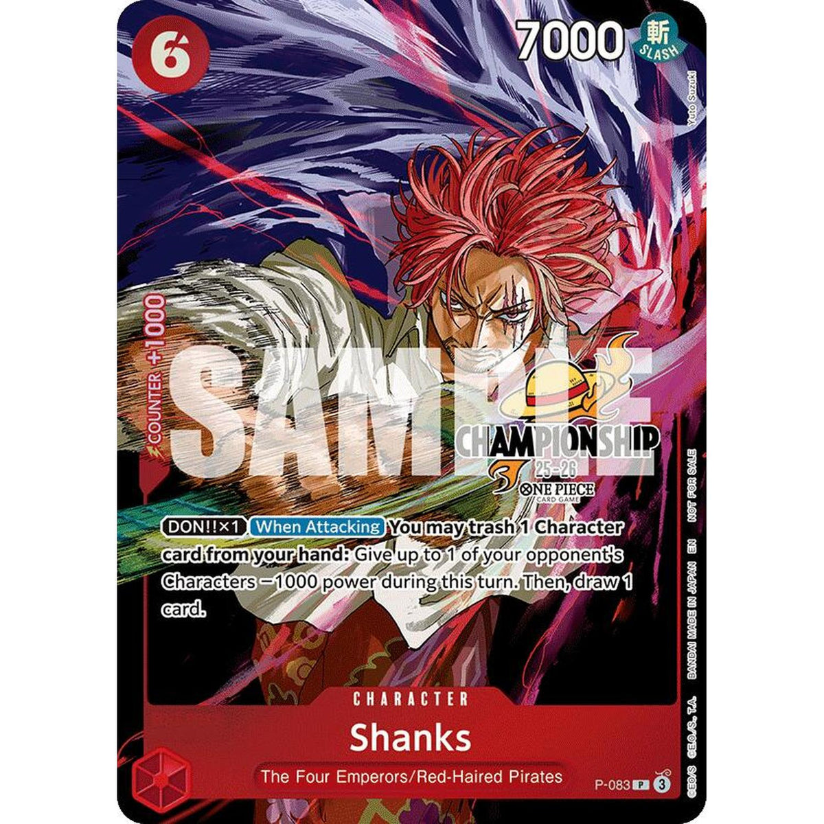 Shanks (CS 25-26 Event Pack Finalist Ver.) (P-083) [One Piece Promotion Cards]  Foil (NM/LP Foil)