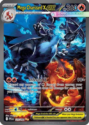 Mega Charizard X ex - 125/094 125 - ME02 Phantasmal Flames Holofoil (Near Mint)