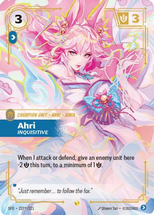 Ahri - Inquisitive (Signature) (227*/221) - Spiritforged Foil (Near Mint)