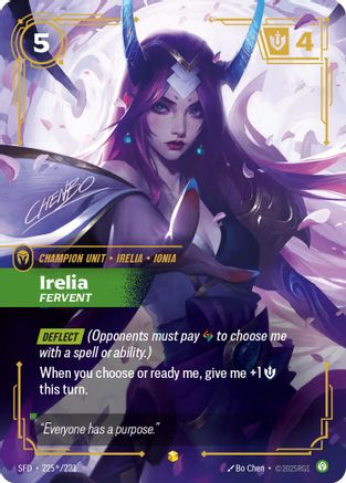 Irelia - Fervent (Signature) (225*/221) - Spiritforged Foil (Near Mint)