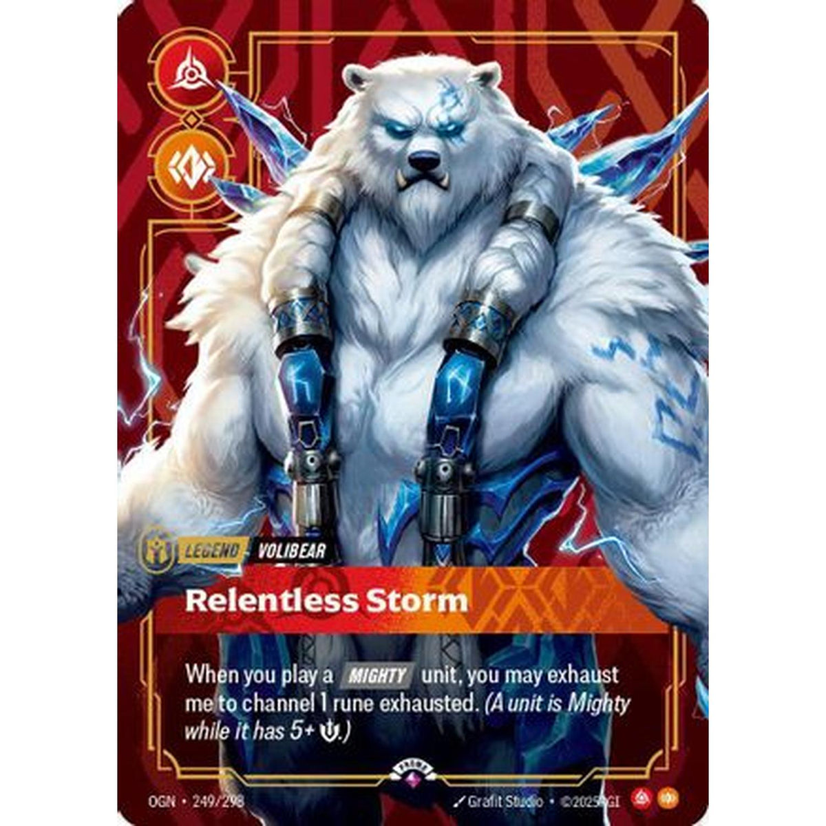 Volibear - Relentless Storm (Metal) (249/298) [Riftbound Organized Play Promotional Cards] Foil (Moderately Played)