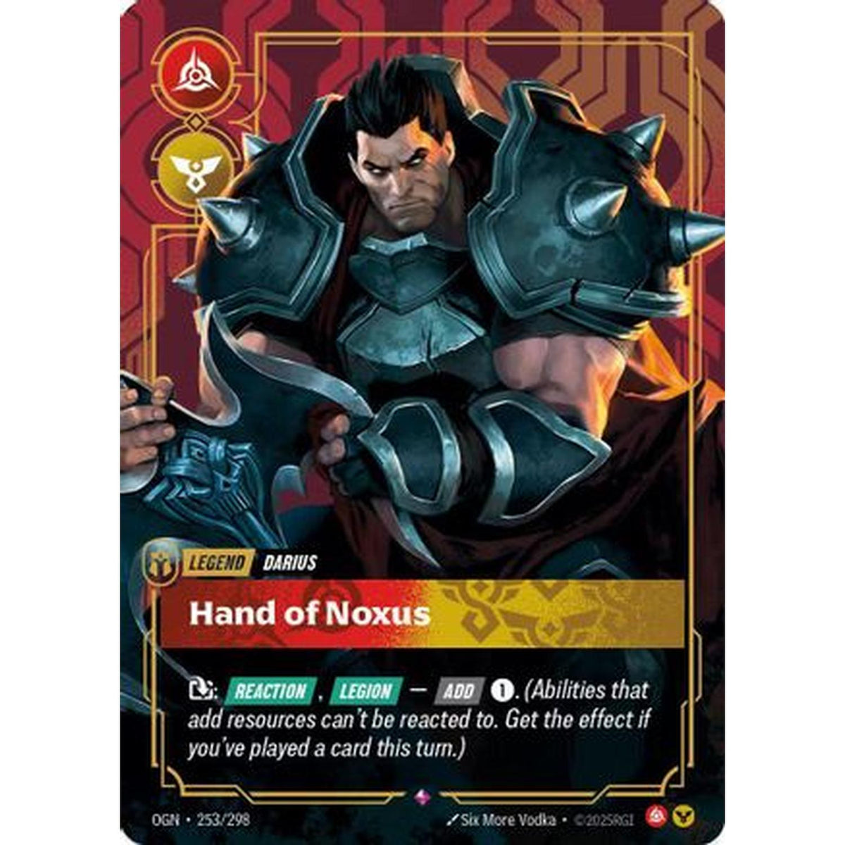 Darius - Hand of Noxus (Metal) (253/298) [Riftbound Organized Play Promotional Cards] Foil (Lightly Played)