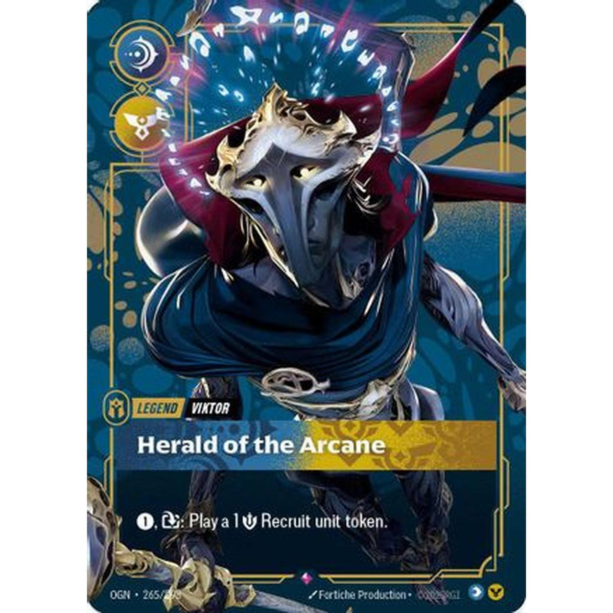 Viktor - Herald of the Arcane (Metal) (265/298) [Riftbound Organized Play Promotional Cards] Foil (Lightly Played)