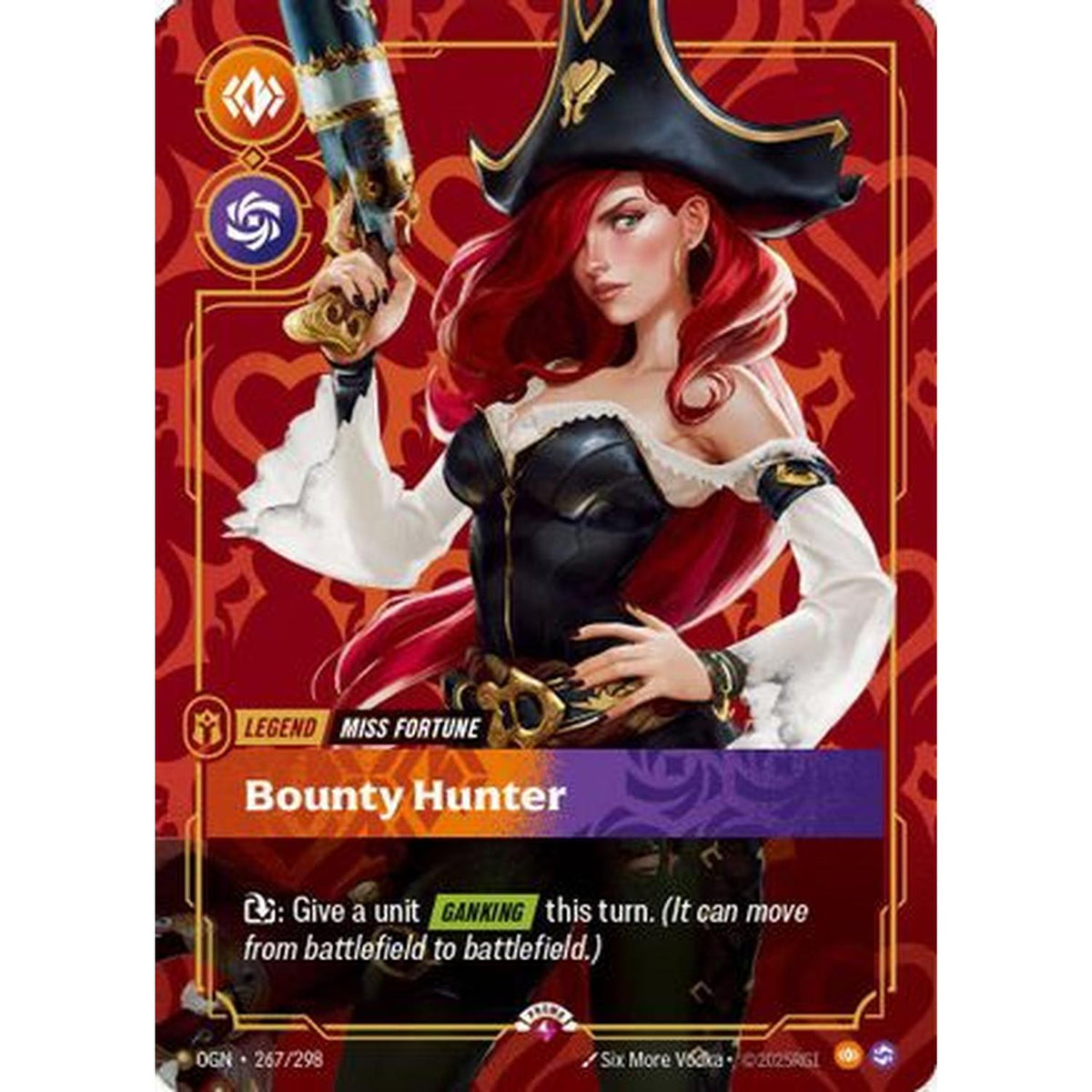 Miss Fortune - Bounty Hunter (Metal) (267/298) [Riftbound Organized Play Promotional Cards] Foil (Near Mint)