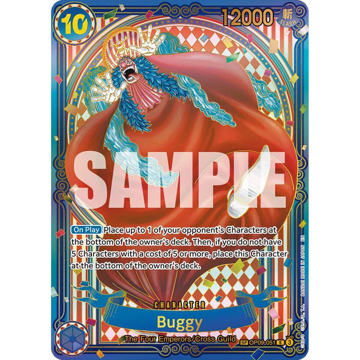 Buggy (OP09-051) (SP) (Gold) [The Azure Sea's Seven] (HP Foil)
