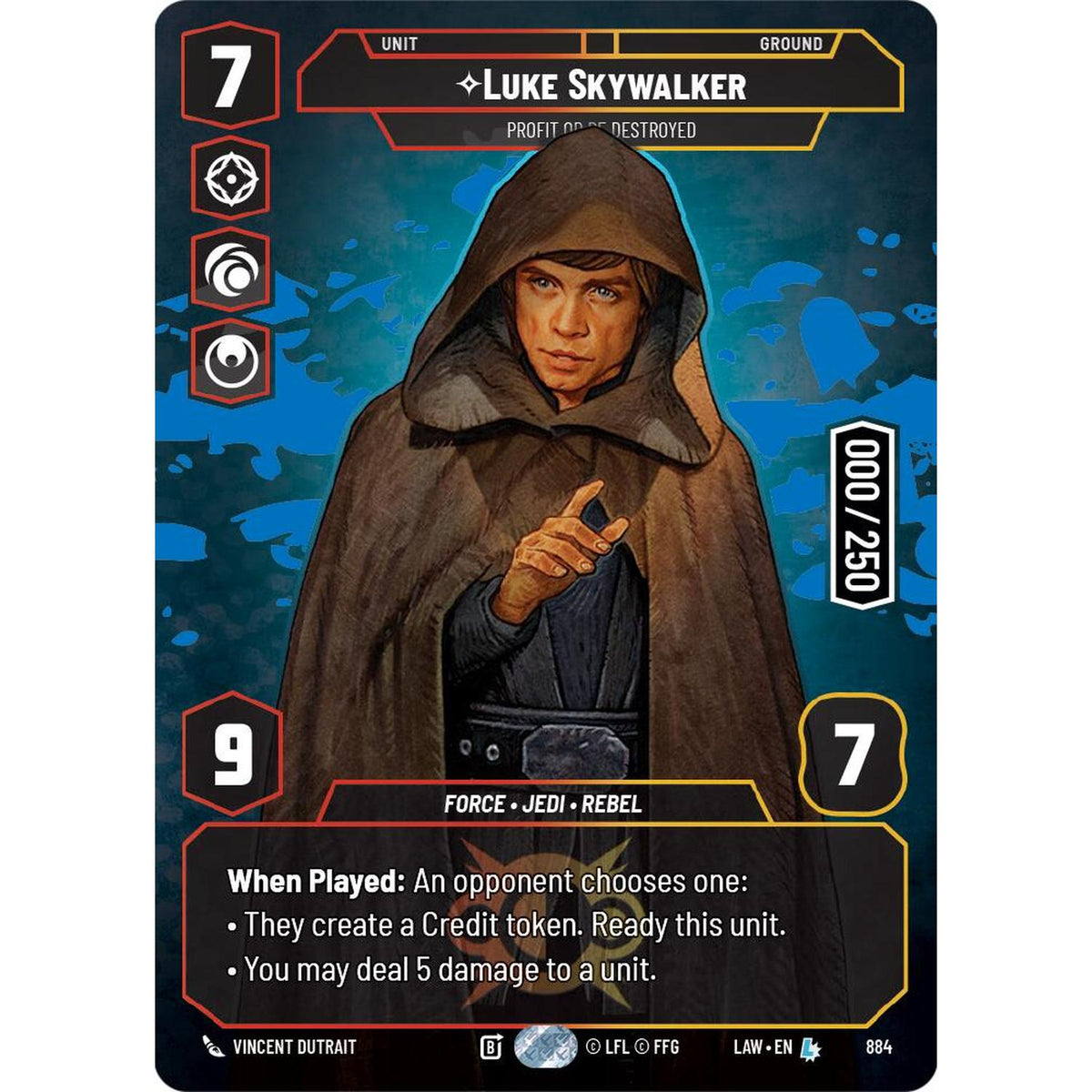 Luke Skywalker - Profit or Be Destroyed (Serialized) (884) (884) [A Lawless Time] (Played Foil)