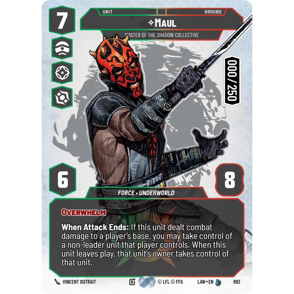 Maul - Master of the Shadow Collective (Serialized) (893) (893) [A Lawless Time] (NM/LP Foil)