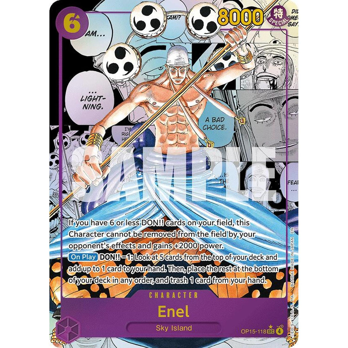 Enel (OP15-118) (Manga) (OP15-118) [Adventure on Kami's Island]  Foil (Played Foil)