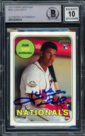 Juan Soto Autographed 2018 Topps Heritage Rookie Card #502 Washington Nationals Auto Grade Gem Mint 10 Beckett BAS Stock #205934