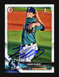 Logan Gilbert Autographed 2018 1st Bowman Draft Rookie Card #BD-63 Seattle Mariners Stock #206033