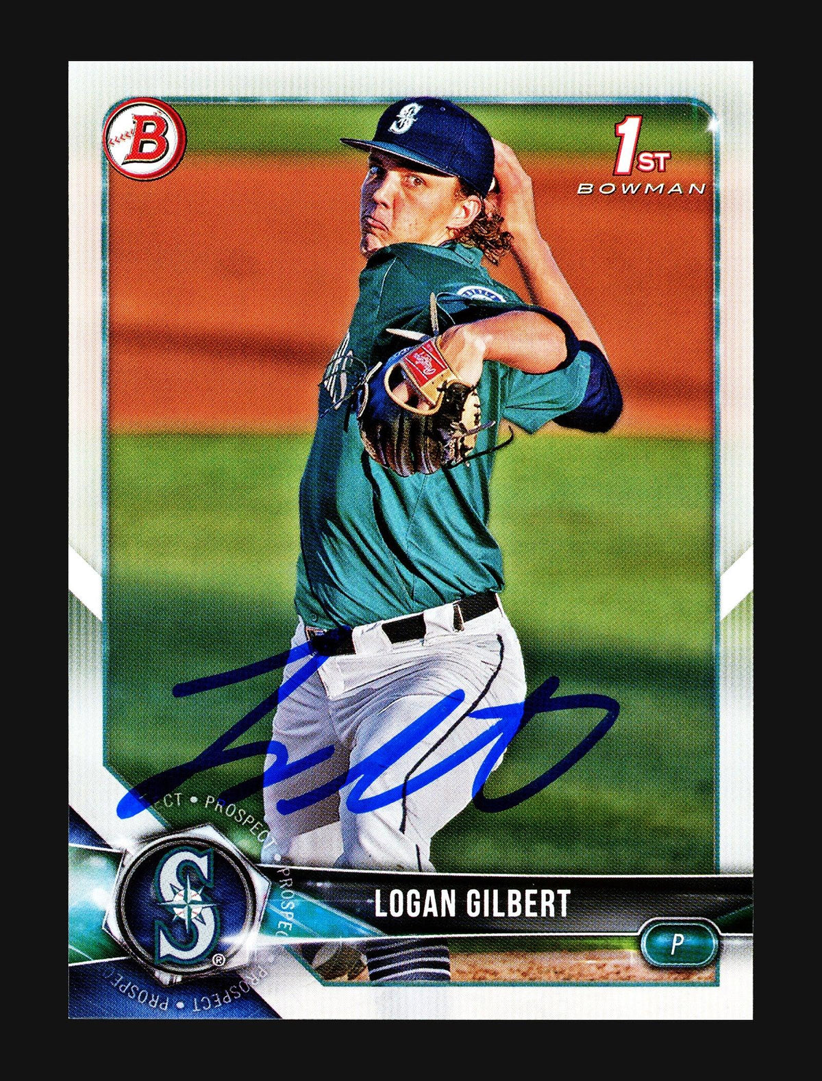 Logan Gilbert Autographed 2018 1st Bowman Draft Rookie Card #BD-63 Seattle Mariners Stock #206033