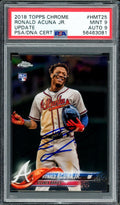Ronald Acuna Jr. Autographed 2018 Topps Chrome Update Rookie Card #HMT25 Atlanta Braves PSA 9 Auto Grade Mint 9 PSA/DNA #56463081