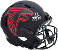 Drake London Autographed Atlanta Falcons Eclipse Black Full Size Authentic Speed Helmet Beckett BAS QR Stock #206123