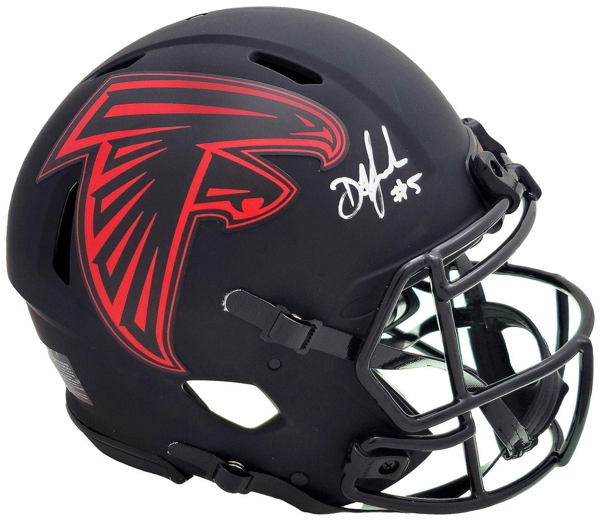 Drake London Autographed Atlanta Falcons Eclipse Black Full Size Authentic Speed Helmet Beckett BAS QR Stock #206123